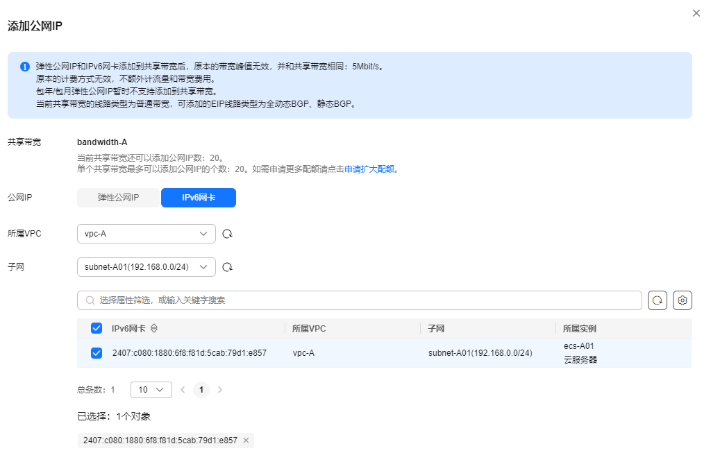 虚拟私有云 VPC快速入门-通过VPC快速搭建IPv4/IPv6双栈网络