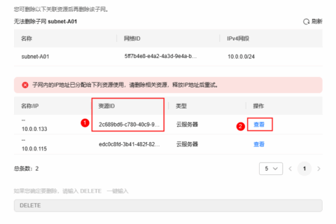 华为云虚拟私有云 VPC用户指南- 子网-怎么删除子网？