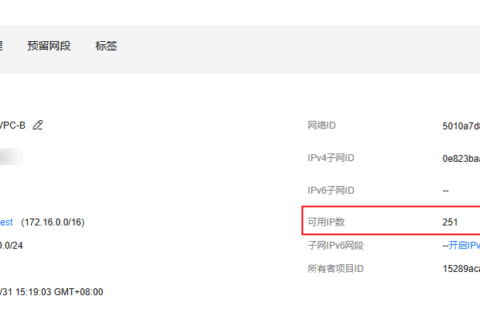 华为云虚拟私有云 VPC用户指南- 子网-查看子网内可用IP地址数量