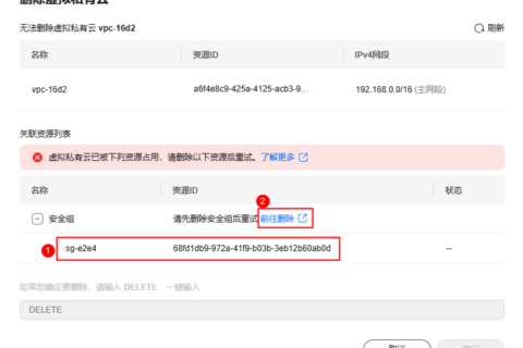 华为云虚拟私有云 VPC-虚拟私有云和子网无法删除，如何处理？